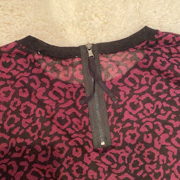 LOFT - black and purple animal print sweater - Picture 6 of 6